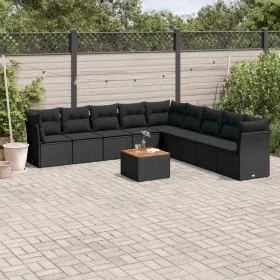 Garden sofa set 10 pieces with black synthetic rattan cushions by , Garden sets - Ref: Foro24-3256020, Price: 600,38 €, Disco...