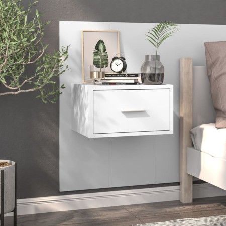 Glänzend weißer Wand-Nachttisch von vidaXL, Nachttische - Ref: Foro24-810983, Preis: 28,70 €, Rabatt: %