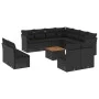 Gartensofa-Set 12-teilig mit schwarzen synthetischen Rattankissen von , Gartensets - Ref: Foro24-3256034, Preis: 687,96 €, Ra...