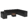 Gartensofa-Set 12-teilig mit schwarzen synthetischen Rattankissen von , Gartensets - Ref: Foro24-3256055, Preis: 802,93 €, Ra...