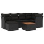 Set de comedor de jardín 7 pzas y cojines ratán sintético negro de , Conjuntos de jardín - Ref: Foro24-3256076, Precio: 442,97 €