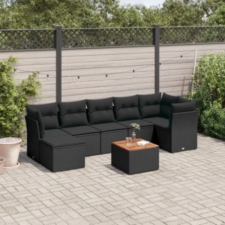 8-teiliges Gartensofa-Set und schwarze synthetische Rattankissen von , Gartensets - Ref: Foro24-3256083, Preis: 493,14 €, Rab...