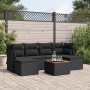 Set de comedor de jardín 7 pzas y cojines ratán sintético negro de , Conjuntos de jardín - Ref: Foro24-3256097, Precio: 419,1...
