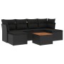 Set de comedor de jardín 7 pzas y cojines ratán sintético negro de , Conjuntos de jardín - Ref: Foro24-3256097, Precio: 419,1...
