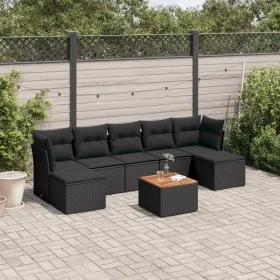 8-piece garden sofa set and black synthetic rattan cushions by , Garden sets - Ref: Foro24-3256104, Price: 446,13 €, Discount: %