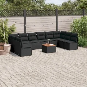 11-piece garden sofa set and black synthetic rattan cushions by , Garden sets - Ref: Foro24-3256125, Price: 605,29 €, Discoun...