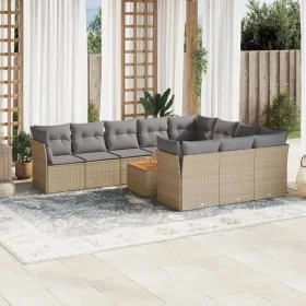 Gartensofa-Set mit beigem Kissenmix, 11-teilig aus PE-Rattan von , Gartensets - Ref: Foro24-3256171, Preis: 652,40 €, Rabatt: %