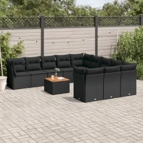 Garden sofa set 12 pieces with black synthetic rattan cushions by , Garden sets - Ref: Foro24-3256237, Price: 768,01 €, Disco...