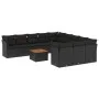 Set de sofás de jardín 12 piezas cojines ratán sintético negro de , Conjuntos de jardín - Ref: Foro24-3256237, Precio: 770,67...