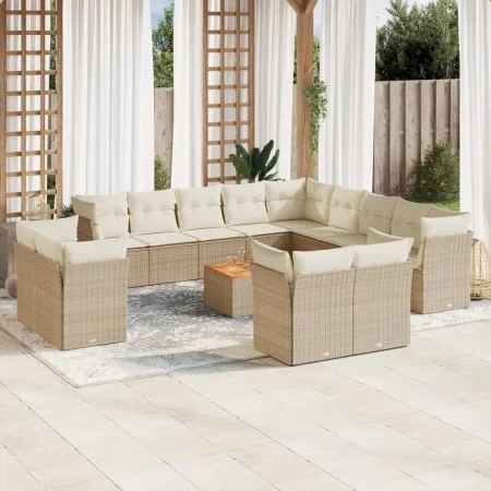 14-piece garden sofa set with beige synthetic rattan cushions by , Garden sets - Ref: Foro24-3256289, Price: 988,16 €, Discou...