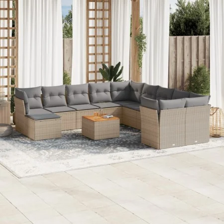 Garden sofa set with beige cushions mix 12 pieces PE rattan by , Garden sets - Ref: Foro24-3256311, Price: 759,11 €, Discount: %