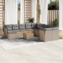 Garden sofa set with beige cushions mix 12 pieces PE rattan by , Garden sets - Ref: Foro24-3256311, Price: 758,02 €, Discount: %