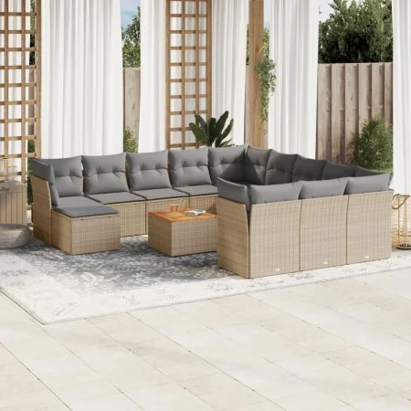 Garden sofa set with beige cushions mix 13 pieces PE rattan by , Garden sets - Ref: Foro24-3256318, Price: 835,17 €, Discount: %