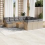 Garden sofa set with beige cushions mix 13 pieces PE rattan by , Garden sets - Ref: Foro24-3256318, Price: 833,31 €, Discount: %