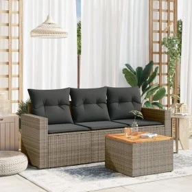 4-teilige Gartensofagarnitur und graue synthetische Rattankissen von , Gartensets - Ref: Foro24-3256326, Preis: 249,27 €, Rab...