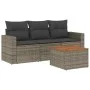 4-piece garden sofa set and gray synthetic rattan cushions by , Garden sets - Ref: Foro24-3256326, Price: 249,27 €, Discount: %