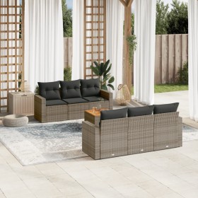 7-piece garden sofa set with gray PE rattan cushions by , Garden sets - Ref: Foro24-3256347, Price: 460,32 €, Discount: %