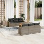 7-piece garden sofa set with gray PE rattan cushions by , Garden sets - Ref: Foro24-3256347, Price: 460,32 €, Discount: %