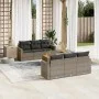 7-teiliges Gartensofa-Set mit grauen PE-Rattan-Kissen von , Gartensets - Ref: Foro24-3256347, Preis: 461,60 €, Rabatt: %