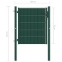 Grünes Zauntor aus PVC und Stahl, 100 x 81 cm von vidaXL, Gartentore - Ref: Foro24-145227, Preis: 112,61 €, Rabatt: %