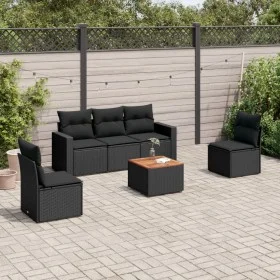 6-piece garden sofa set and black synthetic rattan cushions by , Garden sets - Ref: Foro24-3256391, Price: 368,86 €, Discount: %