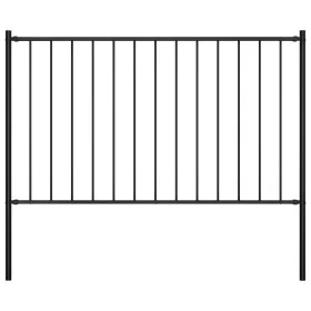 Black powder coated steel fence panel and posts 1.7x0.75 m by vidaXL, fence panels - Ref: Foro24-145209, Price: 51,01 €, Disc...