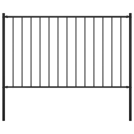 Black powder coated steel fence panel and posts 1.7x0.75 m by vidaXL, fence panels - Ref: Foro24-145209, Price: 63,49 €, Disc...