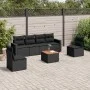 7-piece garden dining set and black synthetic rattan cushions by , Garden sets - Ref: Foro24-3256398, Price: 425,32 €, Discou...