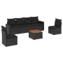 7-piece garden dining set and black synthetic rattan cushions by , Garden sets - Ref: Foro24-3256398, Price: 425,32 €, Discou...