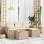 Garden sofa set with cushions 5 pieces beige synthetic rattan by , Garden sets - Ref: Foro24-3256422, Price: 341,68 €, Discou...