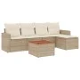 Gartensofa-Set mit Kissen, 6-teilig, beiges synthetisches Rattan von , Gartensets - Ref: Foro24-3256429, Preis: 411,39 €, Rab...
