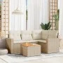 Garden sofa set with cushions 5 pieces beige synthetic rattan by , Garden sets - Ref: Foro24-3256436, Price: 370,88 €, Discou...