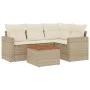 Garden sofa set with cushions 5 pieces beige synthetic rattan by , Garden sets - Ref: Foro24-3256436, Price: 370,88 €, Discou...