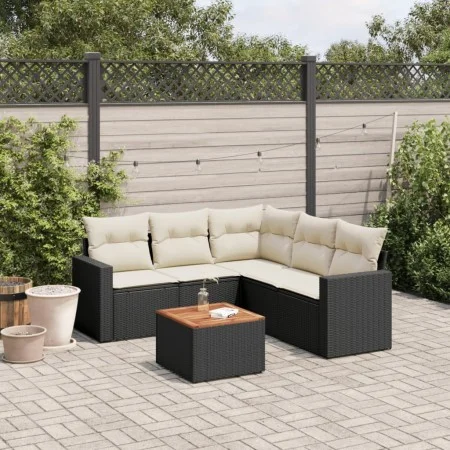 6-piece garden sofa set and black synthetic rattan cushions by , Garden sets - Ref: Foro24-3256448, Price: 360,88 €, Discount: %
