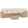 Garden sofa set with cushions 6 pieces beige synthetic rattan by , Garden sets - Ref: Foro24-3256443, Price: 421,30 €, Discou...