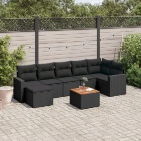 8-piece garden sofa set and black synthetic rattan cushions by , Garden sets - Ref: Foro24-3256559, Price: 495,04 €, Discount: %