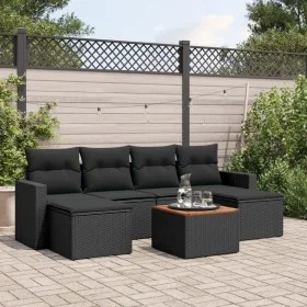 7-piece garden dining set and black synthetic rattan cushions by , Garden sets - Ref: Foro24-3256573, Price: 432,31 €, Discou...