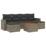 7-piece garden sofa set with gray PE rattan cushions by , Garden sets - Ref: Foro24-3256578, Price: 398,40 €, Discount: %