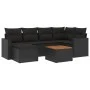 Set de comedor de jardín 7 pzas y cojines ratán sintético negro de , Conjuntos de jardín - Ref: Foro24-3256552, Precio: 453,9...