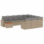 Garden sofa set with beige cushions mix 11 pieces PE rattan by , Garden sets - Ref: Foro24-3256640, Price: 681,00 €, Discount: %