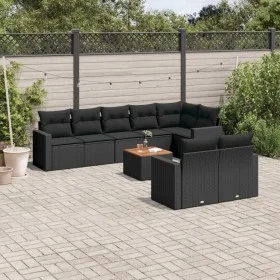 8-teiliges Gartensofa-Set und schwarze synthetische Rattankissen von , Gartensets - Ref: Foro24-3256538, Preis: 617,80 €, Rab...