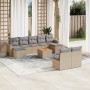 Garden sofa set with beige cushions 10 pieces synthetic rattan by , Garden sets - Ref: Foro24-3256654, Price: 600,33 €, Disco...