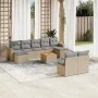 Garden sofa set with beige cushions 10 pieces synthetic rattan by , Garden sets - Ref: Foro24-3256654, Price: 593,03 €, Disco...