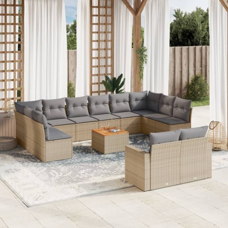 Garden sofa set with beige cushions mix 13 pieces PE rattan by , Garden sets - Ref: Foro24-3256689, Price: 856,49 €, Discount: %