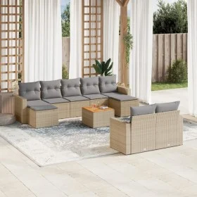 Gartensofa-Set mit beigen Kissen, 10-teilig, synthetisches Rattan von , Gartensets - Ref: Foro24-3256668, Preis: 684,34 €, Ra...