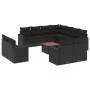 Garden sofa set 12 pieces with black synthetic rattan cushions by , Garden sets - Ref: Foro24-3256713, Price: 929,57 €, Disco...