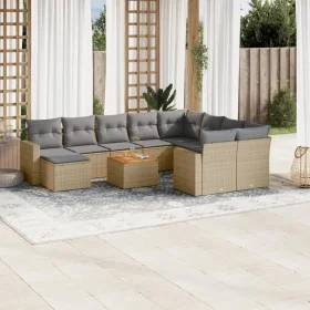 Gartensofagarnitur mit beigen Kissen, 11-teilig, aus PE-Rattan-Mischung. von , Gartensets - Ref: Foro24-3256745, Preis: 724,6...