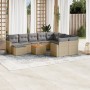 Juego de sofás jardín con cojines beige mezcla 11 pzas ratán PE by , Garden sets - Ref: Foro24-3256745, Price: 722,56 €, Disc...