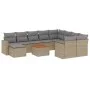 Juego de sofás jardín con cojines beige mezcla 11 pzas ratán PE by , Garden sets - Ref: Foro24-3256745, Price: 724,61 €, Disc...
