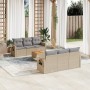 Gartensofa-Set mit beigem Kissenmix, 7-teilig aus PE-Rattan von , Gartensets - Ref: Foro24-3256787, Preis: 521,75 €, Rabatt: %